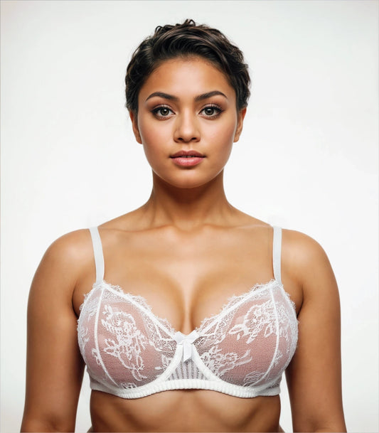 White Rose Lace Bra