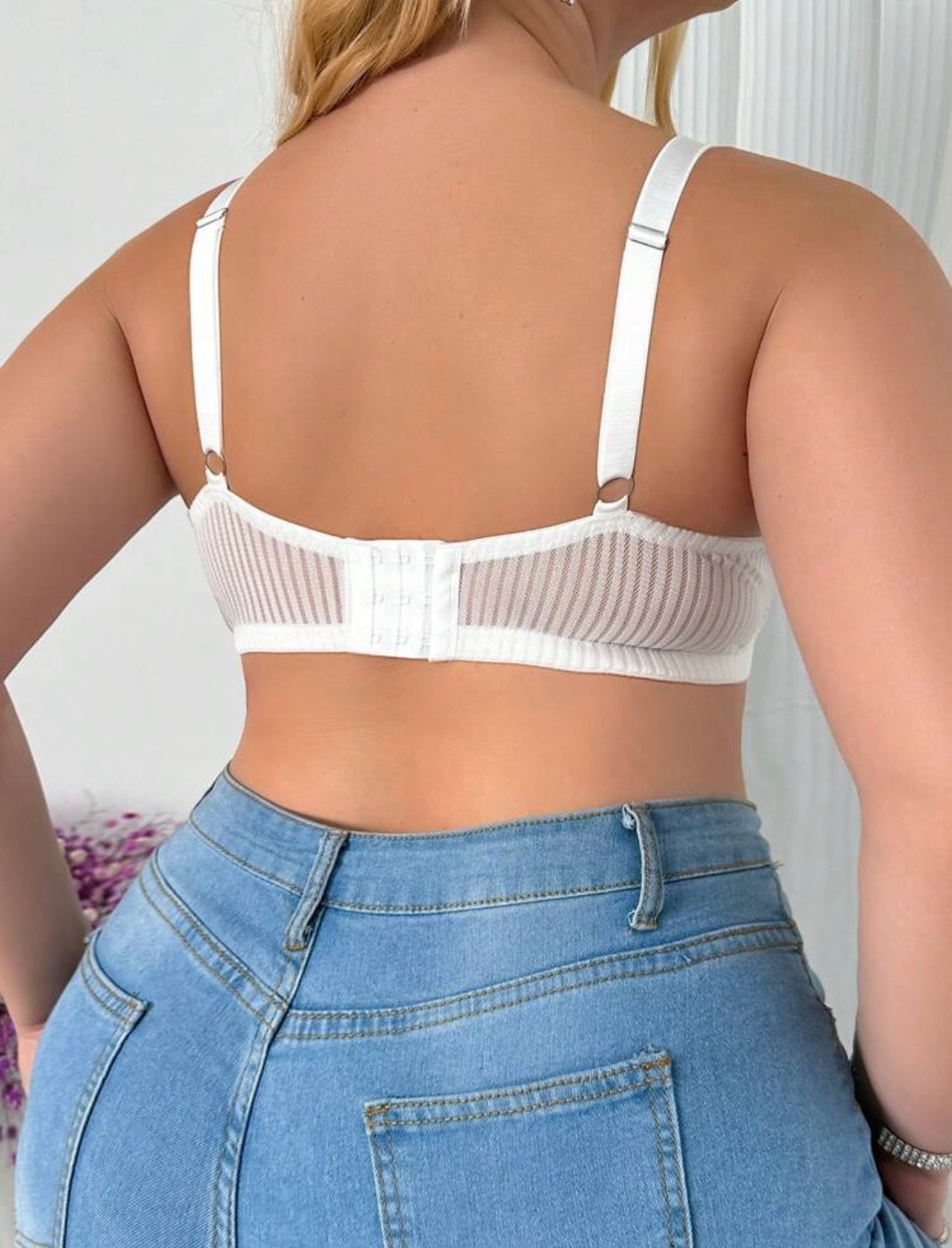 White Rose Lace Bra
